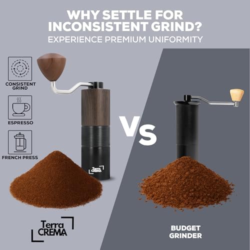 Manual Coffee Grinder – Precision Stainless Steel Conical Burr Hand Grinder for Espresso, Pour Over, French Press & Aeropress – All-in-One Travel Kit with Carry Case, Brush & Air Blower - Image 2