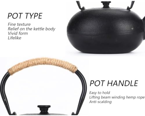 0.8L Japanese Style Cast Iron Teapot Without Coating Tetsubin Tea Kettle with Infuser Iron Tea Gift for Adult Father Mother Family - Image 6
