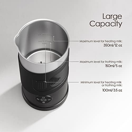 Electric Milk Frother 4-in-1 Hot & Cold Foam Maker 350ml Automatic Milk Warmer for Cappuccino Latte Coffee Hot Chocolate US Plug - Image 3