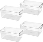 Clear Plastic Storage Bins, Pantry Organizers and Storage Containers Fridge Organizer Bins for Organizing Kitchen Cabinet Organizer Bin Bathroom Freezer Refrigerator Organization by CONTROLKITCHEN