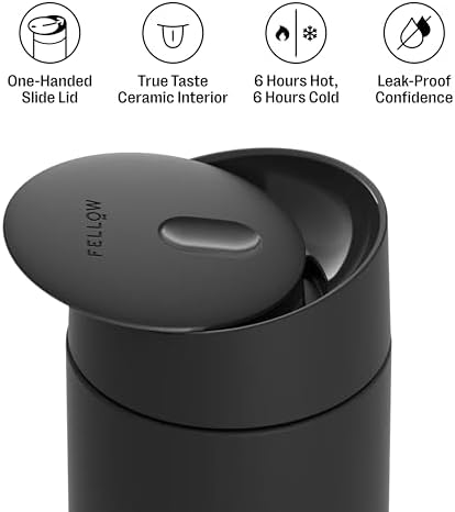 Fellow Carter Slide Ceramic Lined Travel Mug 12 oz, Coffee, One-Handed Lid - Image 2