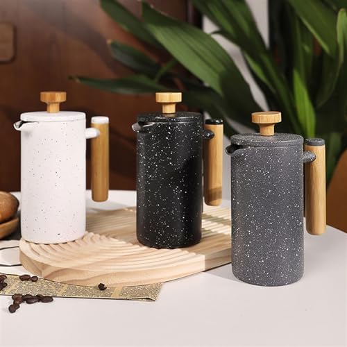 HASMI Coffee Kettle French Double Stainless Steel French Press Pot Filter Insulation Home Hand Brew Coffee Pot Milk Frother Coffee Maker (Color : Gris, Size : 350ml) - Image 5