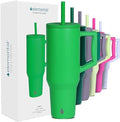 Elemental Spill Proof 40oz Insulated Tumbler with Handle & Straw Travel Mug by Elemental