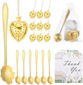 uxcell 25 Set Bridal Shower Tea Party Favor for Cherry Blossom Spoon, Gold by uxcell
