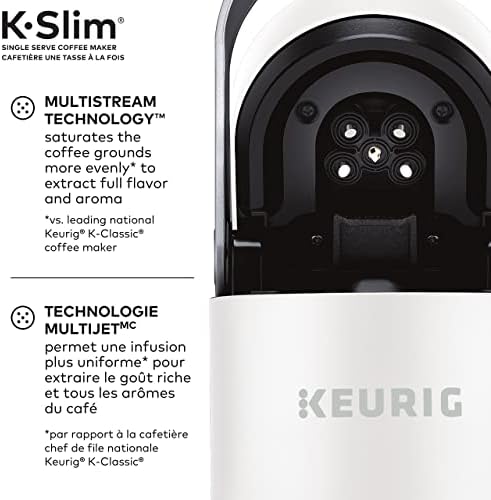 Keurig K-Slim Single Serve K-Cup Pod Coffee Maker, Featuring Simple Push Button Controls and MultiStream Technology, White - Image 4