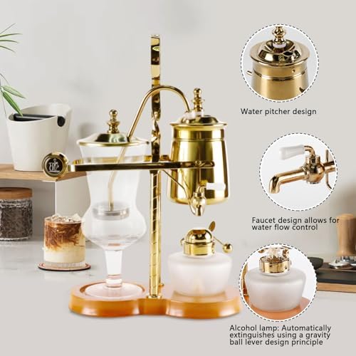 AIZYR Balance Syphon Coffee Maker, Belgium Manual Pot Gravity Brewing System Manual Tabletop Coffee Brewer for Camping Coffee Bars Restaurant - Image 3