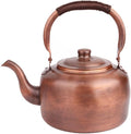 Copper Tea Kettle Stovetop Whistling, 3QT 5QT 7QT, Fast Boil, Vintage Rustic, Ergonomic Handle, for Gas Range, Propane, Fireplace, Camp Cooking(3 Quarts) by Unknown