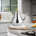 Fdit Tea Kettle, Stainless Steel, 1.2L, Gooseneck Spout, with Tea Filter, Silver, for Coffee and Tea - Image 5