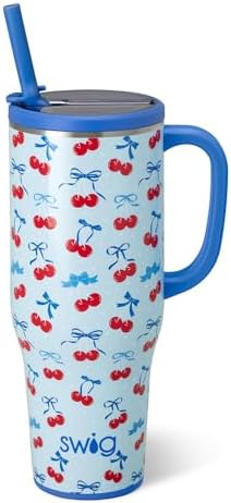 Swig Life 40oz Leakproof Mega Mug with Handle & Straw, Cherry Pop by SwigLife