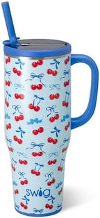 Swig Life 40oz Leakproof Mega Mug with Handle & Straw, Cherry Pop by SwigLife