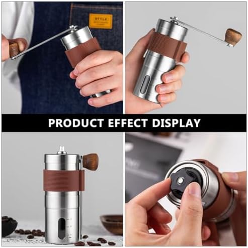Manual Coffee Grinder Portable Hand Coffee Mill 304 Stainless Steel Burr Adjustable Grind Setting for Home, Office, and Travel Brewing - Image 3