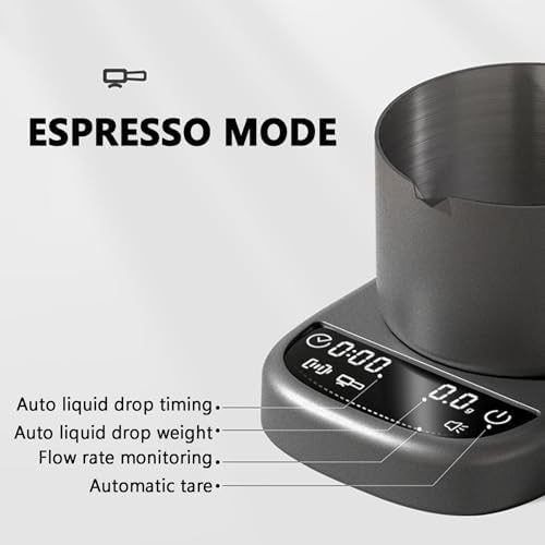 Digital Coffee Scale Dosing Cup, Coffee Bean Weight Scale, 3 Professional Modes, Max Capacity 2000 G, Measurement Unit G/oz, Fits 53/58mm Portafilters - Image 3