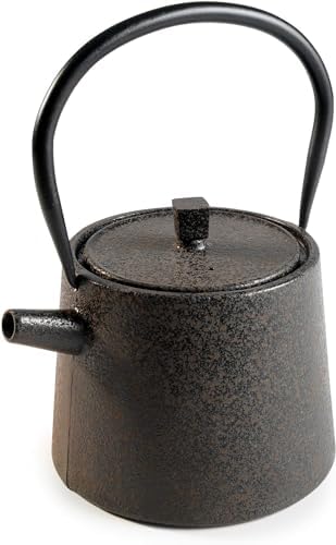 IBILI 40 Oz Nara Oriental Cast Iron Teapot | Made in Spain | Stainless Steel Infuser, Enameled Interior, Stovetop & Induction Compatible, Japanese Kettle for Loose Leaf Tea, Tetsubin Design, Black - Image 2