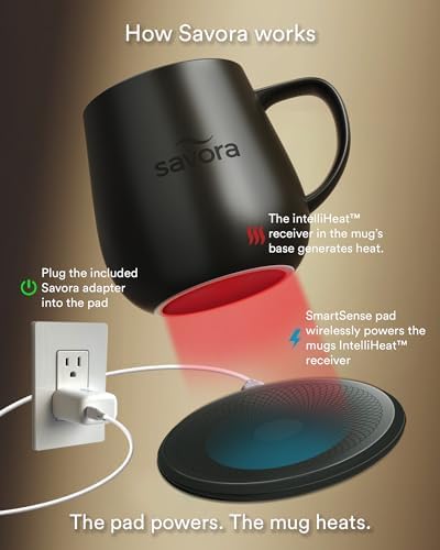 12oz IntelliHeat™ Coffee Mug | Barista’s Choice | Exclusive Wireless SmartSense Pad | Maintains Perfect 135°F | Hand-Crafted Ceramic Mug & Lid | for Tea Drinkers | Backed for Life - Black - Image 2