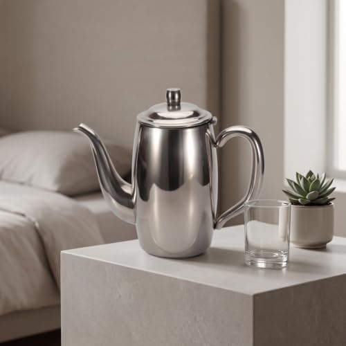 Stainless Steel Pitcher Gooseneck Kettle Water Kettle Coffee Pot Teapot With Controlled Thick Wall 304 Stainless Steel Smooth Finish Suitable for pour over coffee use, 1.2L - Image 2