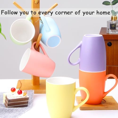 Coffee Mugs Set of 6, 12oz Colorful Ceramic Coffee Mugs Cups with Handle - Image 7