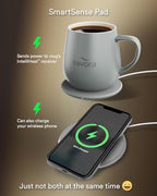 12oz IntelliHeat™ Coffee Mug | Barista’s Choice | Exclusive Wireless SmartSense Pad | Maintains Perfect 135°F | Hand-Crafted Ceramic Mug & Lid | for Tea Drinkers | Backed for Life - Grey - Image 3