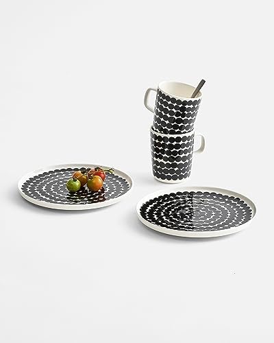 MARIMEKKO Oiva Rsymatto Dish Set - Includes: 2 Plates (8") & 2 Mugs (8.8oz) - Iconic Black & White Stoneware Set for Refining Your Kitchen Decor - Image 2
