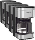KRUPS Simply Brew Compact 5 Cup Coffee Maker: Stainless Steel Design, Pause & Brew, Keep Warm, Reusable Filter, Drip-Free Carafe (Pack of 4) by KRUPS