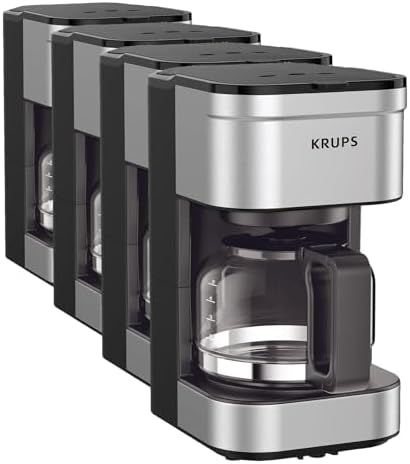 KRUPS Simply Brew Compact 5 Cup Coffee Maker: Stainless Steel Design, Pause & Brew, Keep Warm, Reusable Filter, Drip-Free Carafe (Pack of 4) by KRUPS