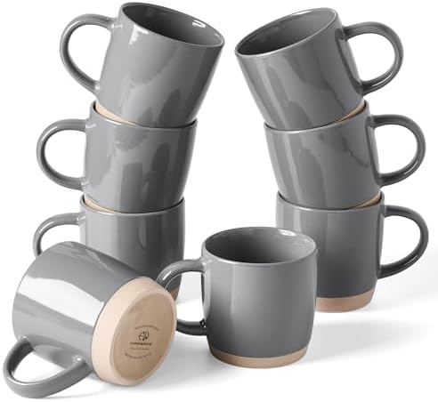 famiware Milkyway Coffee Mugs of 8, 13 oz Mug Set, Ceramic Cup with Handle by Famiware