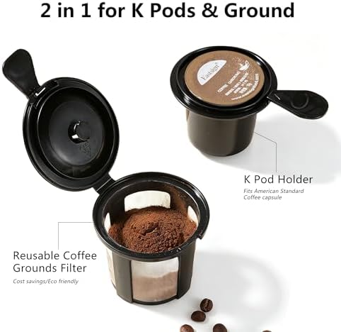 Single Serve Coffee Maker, KCup & Ground Coffee, 6-14 Oz Brew Sizes - Image 3