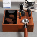 Espresso Knock Box, 4 IN 1 Espresso Accessories Organizer Box Compatible with 51/53&58MM Espresso Accessories, Natural Mahogany Tamping Station Base ,Tamper Holder-1.5L Coffee Grounds Box (51/53MM) - Image 4
