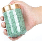 Tea Tins Caddy 2PCS Canister set with Airtight Lids Porcelain Can Home Kitchen Canisters for Tea Coffee Sugar Storage Loose Leaf Tea (Army Green, 4 Inch) - Image 3