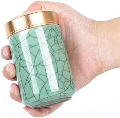 Tea Tins Caddy 2PCS Canister set with Airtight Lids Porcelain Can Home Kitchen Canisters for Tea Coffee Sugar Storage Loose Leaf Tea (Army Green, 4 Inch) - Image 3