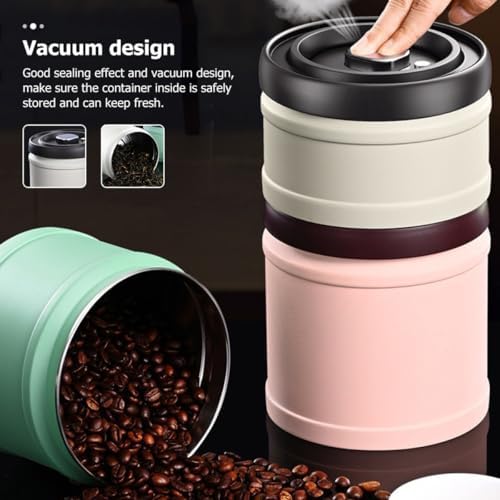 Vacuum Beans Jar 750Ml White Sealed Canister Airtight Spice Container Press-To-Close Food Storage for Coffee, Grains, and Snacks - Image 6