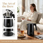 Electric Kettle Adjustable Temperature,1200W Rapid Heat Water Boiler, Black - Image 4