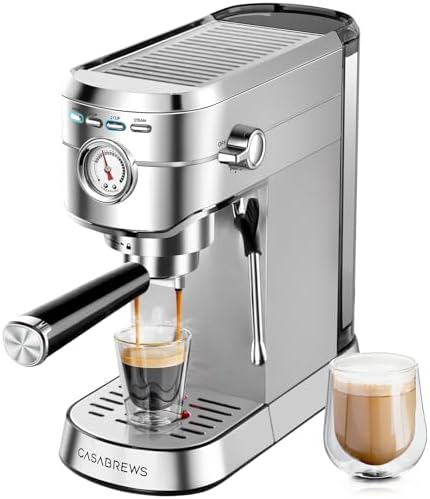 CASABREWS Espresso Machine 20 Bar, Professional Espresso Maker with Milk Frother Steam Wand 51mm Bottomless Portafilter with Puck Screen & Filter Basket - Image 2