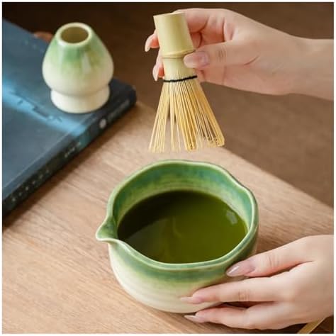 2/4/5pcs Matcha Green Set, Ceramic Spout Bowl, Breakfast And Latte Making Tool(2pcs) - Image 3