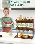 IBUYKE Countertop Mug Tree,Coffee Mug Cup Holder,Brown TBJ002H - Image 3