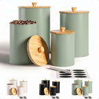 Kitchen Canisters for Countertop Set of 4 w/ Chalkboard Labels & Marker Pen by HBDesignCo