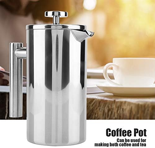 Bewinner Press Coffee Pot, French Press Coffee Maker Double Walled Stainless Steel Coffee Maker French Press Tea Pot with Filter (800ML) - Image 3