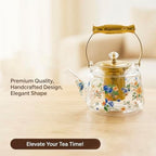 Glass Teapot Stovetop, Borosilicate Clear Tea Kettle Flowers 50 oz - Image 6