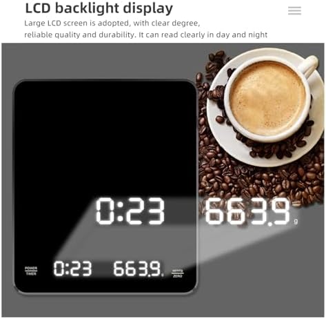 Digital Scales, 3Kg/0.1G Digital Coffee Scale with Timer Recharable Electronic Smart Kitchen Balance Precision Espresso Scales Measuring Tools, Multifunctional Scale - Image 3