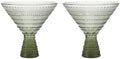 Fortessa Jupiter Hobnail Glass, 11.5 Ounce Martini (Set of 2), Smoke Gray by Unknown