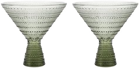 Fortessa Jupiter Hobnail Glass, 11.5 Ounce Martini (Set of 2), Smoke Gray by Unknown