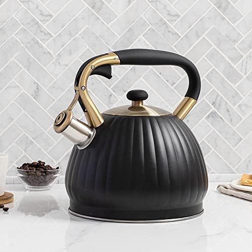 Stovetop Teapot For Home And Restaurant 3.5L Whistling Kettle For Gas Stove Stainless Steel Whistle Tea Water Bottle Pot Pumpkin Shape - Image 4