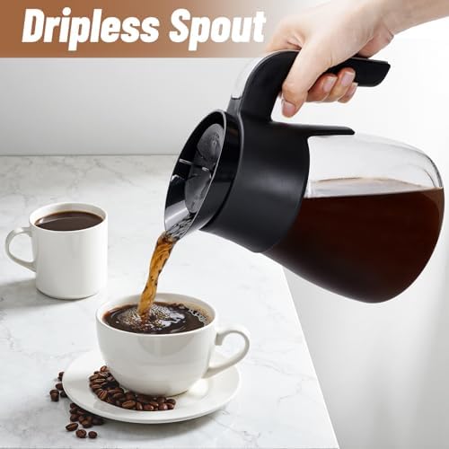 10 Cup Coffee Pot Replacement for Ninja Coffee Maker CM401 CM371 CP301 CM300 CM400 CF091, Glass Carafe Replacement with Brew-Through Lid, Ninja Coffee Pot Replacement with Sturdy Handle - Image 4