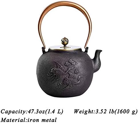 tetsubin Cast iron Tea Kettle workshop Healthy japanese Tea pot with Stainless Steel Infuser（47.3 oz） - Image 2