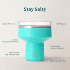 REDUCE Saltini 16oz Margarita Tumbler - Insulated Cocktail Glass with Lid - Image 3