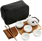 Ceramic Porcelain Kung Fu Travel Tea Set 3/5 Pcs Bag Box by Unknown