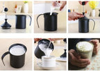 Manual Milk Frother with Double Mesh, 400cc Stainless Steel Cup - Image 6