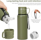 1500 ml Double wall vacuum Leakproof stainless steel wide mouth insulated water bottle,tea tumbler with tea strainer,cup and lid; travel coffee thermoses hot drinks,cold thermal flask - Image 4