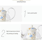 Glass Tea Pot Warmer Set 22oz Glass Teapot with Removable Loose Tea Infuser and Candle Holder Warmer Heating Base Elegant Teapot Gift Set Stovetop Safe Kettle,Style 4-7.,Style 6-7.67 x 8.68 inch - Image 4