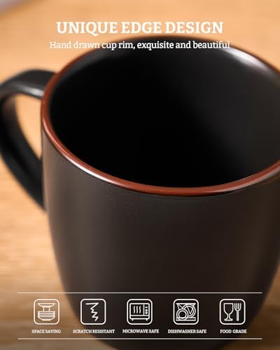 famiware Mercury Coffee Mugs 13 oz, Coffee Mugs Set of 6 with Handle - Image 5