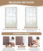 32" W x 72" H Cordless Bamboo Roller Shades for Interior, Coffee - Image 3